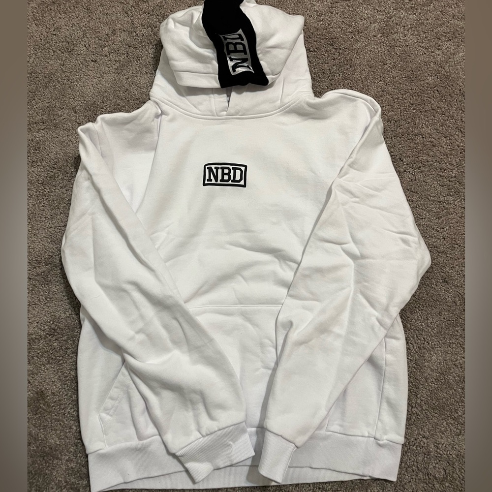 Barstool NBD white hoodie sweater